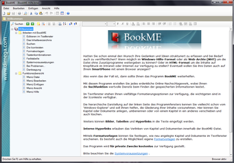 Programmfenster von BookME